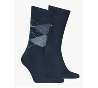 Men's Tommy Hilfiger 2 Pack Mens Crew Checked Socks Navy - Blue - Size: 9/10/10.5/9.5/11