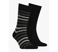 Men's Tommy Hilfiger 2 Pack Mens Crew Stripe Socks Black - Size: 9/10/10.5/9.5/11