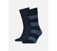 Men's Tommy Hilfiger 2 Pack Mens Crew Stripe Socks Dark Blue
