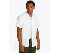 Men's Tommy Hilfiger Pigment Dyed Linen Short Sleeve Mens Shirt - White