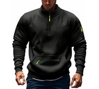 Men's Top Sweatshirt Uk Premium Sweatshirts Light And Breathable Warm Fleece Jumpers Active Stretchable Jacket Casual Long Sleeve Coat Unisex Year-Round Black