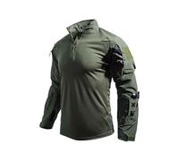 Men's Tops 1/4 Zip Tactical Long Sleeve Shirt Military Style Combat Shirts with Pockets Solid Color Regular Fit Top Mens Outdoor Clothing for Hunting Camping Hiking S-3Xl