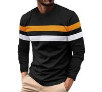 Mens Tops Casual Smart Colorful Element 3D Printed Blouse Tops Plain Long Sleeve Crew Neck Workout Sweatshirt Regular Fit Pullover T Shirts for Men UK Funny S-5XL