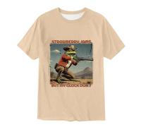 Men's tops Men T Shirt Strawberry Jam But My Is Not T Shirt Fashionable Novel Picture T Shirt (Beige XXL)