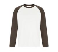 Mens Tops Plus Size Tshirt Long Sleeve Shirt Men Raglan Patchwork T-Shirts Cotton T Shirts for Men UK Round Neck Mens Pullover Casual Sweatshirts Coffee
