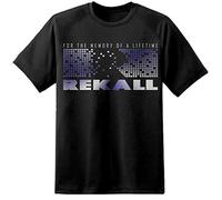 Mens Total Recall/Rekall Logo Movie T Shirt Arnold Schwazenegger Predator Aliens Nostromo Weyland Yutani (Medium) Black