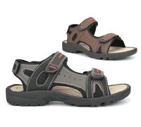 Mens Touch Fasten Sandals Mens Sandal Size 6 Boys Sandals Size 9 Touch Fastening Sandal Rugged Sole 3 Adjustable Straps Sizes 6-12 Grey/Brown/Black 10 UK