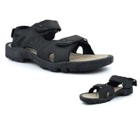 Mens Touch Fasten Sandals Triple Touch Fastening Sandal Boys Sandals Mens Summer Open Toe Sandal Sizes 6-11 Black 8 UK