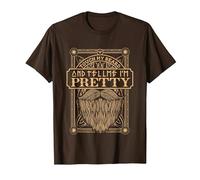 Mens Touch My Beard and Tell me I'm Pretty Beard Lover T-Shirt, Men, Brown, 3X-Large