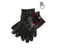 Men's Touchscreen Leather Driving Gloves - BLACK/BERRY / XL