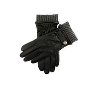 Men's Touchscreen Three-Point Wool Blend-Lined Shorter-Finger Leather Gloves - Black / XL