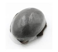 Mens Toupee 100% Human Hair System Male Hair Prosthesis Hairline Thin Skin Pu Toupee Men Wigs For Male Unit Capillary Prosthesis Wigs(Darkest Brown)
