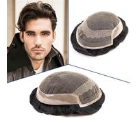 Mens Toupee 100% Natural Human Hair Male Hair Prosthesis Toupee Men’s Wig 130% Density Male Wig Exhuast Systems Unit Free Shipping Toupee for Men(8x10)