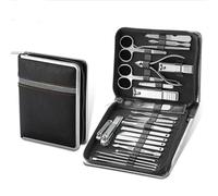 Men's Toupee 11-26 Pcs Professional Stainless Steel Nail Clippers Manicure Set Cutter Scissor Cuticle Nipper Nail Tools Set Travel Case Kit Toupee for Men