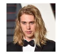 Mens Toupee 12inch Fine Mono Long Human Hair Toupee Men Wig Ombre Blonde Color Replacement System for Hairpieces