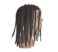 Men's Toupee 12inch Transparent Full Lace Base Afro Dreadlock Extensions Human Hair Toupee for Men(8 inches)