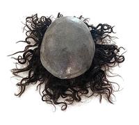 Men'S Toupee 24Mm Curly Toupee For Men Durable Full Pu Base Men Toupee Human Hair Men Capillary Prosthesis Breathable Hair Replacement System Men'S Hairpieces Men'S Wig,6 inches,#1B,120%,Free,8x10