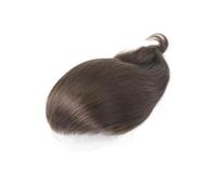 Men'S Toupee #4 Brown Back Style Human Hair Piece V Loop 0.06Mm Full Poly Skin Men'S Prosthesis