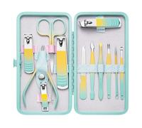 Men's Toupee 7-18pcs/set Nail Cutter Set Stainless Steel Nail Clippers Set With Folding Bag Manicure Kits Scissors Makeup Beauty Tool Toupee for Men(12 pcs)