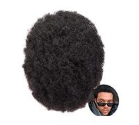 Men'S Toupee Afro Men Toupee Male Hair Capillary Durable Fine Mono French Lace Men'S Wigs Prosthesis 6" Replacement System Unit Remy Human Hair Wig Men'S Wig,15mm Curly#1b05 120%-6x8