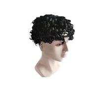 Men's Toupee Bouncy Curly Male Hair Prosthesis Toupee Afro Human System Units 6 inch Toupee for Men
