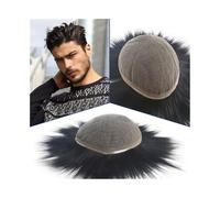 Mens Toupee Full Lace Base Human Hair Men Toupee Natural Hairline Straight Replacement System Unit Hairpieces(6x9)