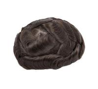 Men's Toupee Human Hair 0.12-0.014Mm Skin With Knots Wigs Black Brown gray9 Hair Prosthesis straight toupee 7x10#free#130