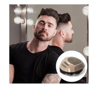 Mens Toupee Human Hair Men's Toupee 8x10 Inches Base Capillary System Fine Mono Hair Prosthesis Wigs(Jet Black)