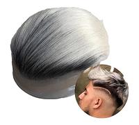 Mens Toupee Indian Human Hair Wig Men Toupee Lace and Pu Base Lace Front Hair Systems 8×10" Male Hair Prosthesis #1B/60 Color Straight Hair Pieces for Men Toupee Hair for Men