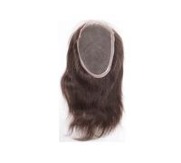 Men's Toupee Lace Front with PU Men's Toupee Man Hairpieces Human Hair Replacement System for Men Toupee for Men(3 Dark Brown Color)