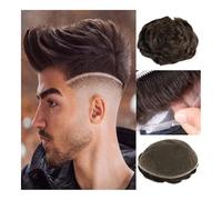 Mens Toupee Lace Men Toupee Human Hair 8x10 Inch Bleached Knots Lace Base Remy Human Hair Toupee Wigs For Men Wigs(Beige Blonde)