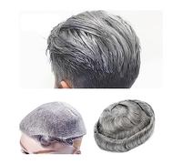 Men'S Toupee Male Hair Capillary Prosthesis Thin Skin 0.03-0.04Mm V-Loop Knotless Pu Base Men'S Toupee Human Hair Men Wigs Durable Hair Replacement Units Men'S Wig