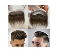 Men's Toupee Men Forehead Hairline Toupee 4cmx18cm Lace Front Skin PU Back Hairline 7# Brown HD Invisible Lace Hairline Hairpieces for Receding Replacement Systems Toupee for Men