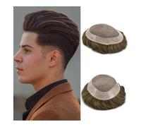 Mens Toupee Men Hair Toupee Hair Wig Indian Hair System Hairpiece Men's Capillary Prothesis Hairline Topper Wigs(Dark brown,9x11)