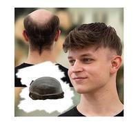 Mens Toupee Men Toupee Full 0.04mm Thin Skin Men's Hairpieces with 8×10inch Base Durable Men's Capillary Prosthesis 100% Indian Human Hair Wig System Units Toupee for Men(6 INCHES-#7-120%-FREE-8X10)