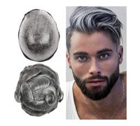 Mens Toupee Men Toupee Human Hair Full PU 0.12cm Men's Capillary Prosthesis With Knots Indian Remy Hair System Unit Wigs(8x10)