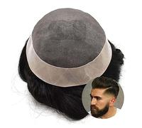 Mens Toupee Men Toupee Lace and NPU Base Mens Hairpiece Natural Hairline 120% Density Breathable Human Hair System Unit Durable Male Hair Capillary Prosthesis Toupee for Men(30mm Wave#2,7x10)