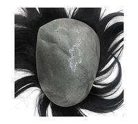 Mens Toupee Men Toupee Remy Human Hair Wigs Durable Male Hair Prosthesis Full PU Super Thin 0.04-0.06mm Skin Mens Toupee Hair Replacement System #1B Off Black Toupee for Men(Straight 1B 130%,7x10)
