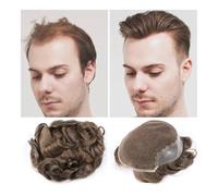 Mens Toupee Men Toupee Style Hair Replacement System Swiss Lace Front With Male Wig Natural Remy Human Hair Prosthesis Men Wigs(Platinum Blonde,7x9)