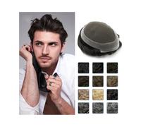 Mens Toupee Men Toupee Swiss Lace With PU Base Wig Male Hair Prosthesis Men's Capillary Prosthesis Replacement System Wigs(Off Black,7x9)