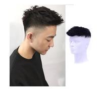 Mens Toupee Men's Wig Handsome Big Back Hair Reissue Invisible and Traceless Simulation Head Hair Augmented Headgear Wigs(Airplanenosereissueblock)