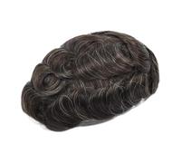 Mens Toupee Mono Npu Men's Wig Men Toupee Fine Durable Capillary Prosthesis 6inch Handmade Male Wigs Indian Human Hair Replacement System Toupee Hair for Men(#210)