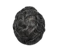 Mens Toupee Natural Human Hair Topper With Grey Man Toupee Men's Capillary Prothesis Swiss Lace PU Indian Wigs for Men Hairpieces(1B30)