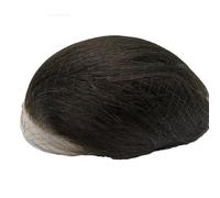 Mens Toupee Replacement System Toupee for Men European Human Hair Pieces Hair Prosthesis Mens Swiss Lace Front with PU Around Hair Toupee for Men(Off Black)