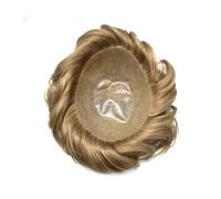 Mens Toupee Soft Real All PU Injected Base 6 Inch Short Hair Men Toupee Human System Hairpieces(6x9)