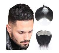 Mens Toupee Straight Hair Man Toupee V-Style Frontal Hairline for Men 100% Remy Human Hair 0.06mm Ultra Thin Skin PU Base Men's Capillary Prosthesis Toupee for Men(16cmx3.5cm)