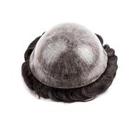 Men's Toupee Thin Skin Injection PU All Poly Base Human Hair Replacement System Mens Toupee Toupee for Men(6x7)