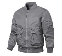 Men'S Track Jackets - Men'S Work Jacket Fall/Winter Tough Guy Coat Jacket Men'S Flight Jacket (Grey Xxxl)