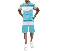 Mens Track Suit 2 Piece Set Casual Athletic Suit Sweatsuit Sportswear Casual Tracksuit Sweatshirt Set Sky Blue