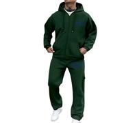 Mens Track Suit Set Camouflage Fleece Army Hooded Hood Top Joggers Bottom Tracksuit Sweatsuit Jogging Joggers Sets Loungewear Sets Casual Sport Suit Holiday Clothing (Dark Green, XXXL)